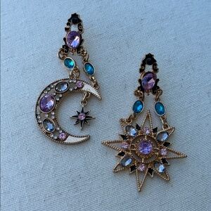 Celestial dangle pierced earrings - NWOT